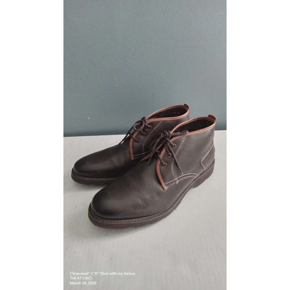 Leather Chukka Boots Ankle‎ Dress Casual Lace Up Brown Shoes